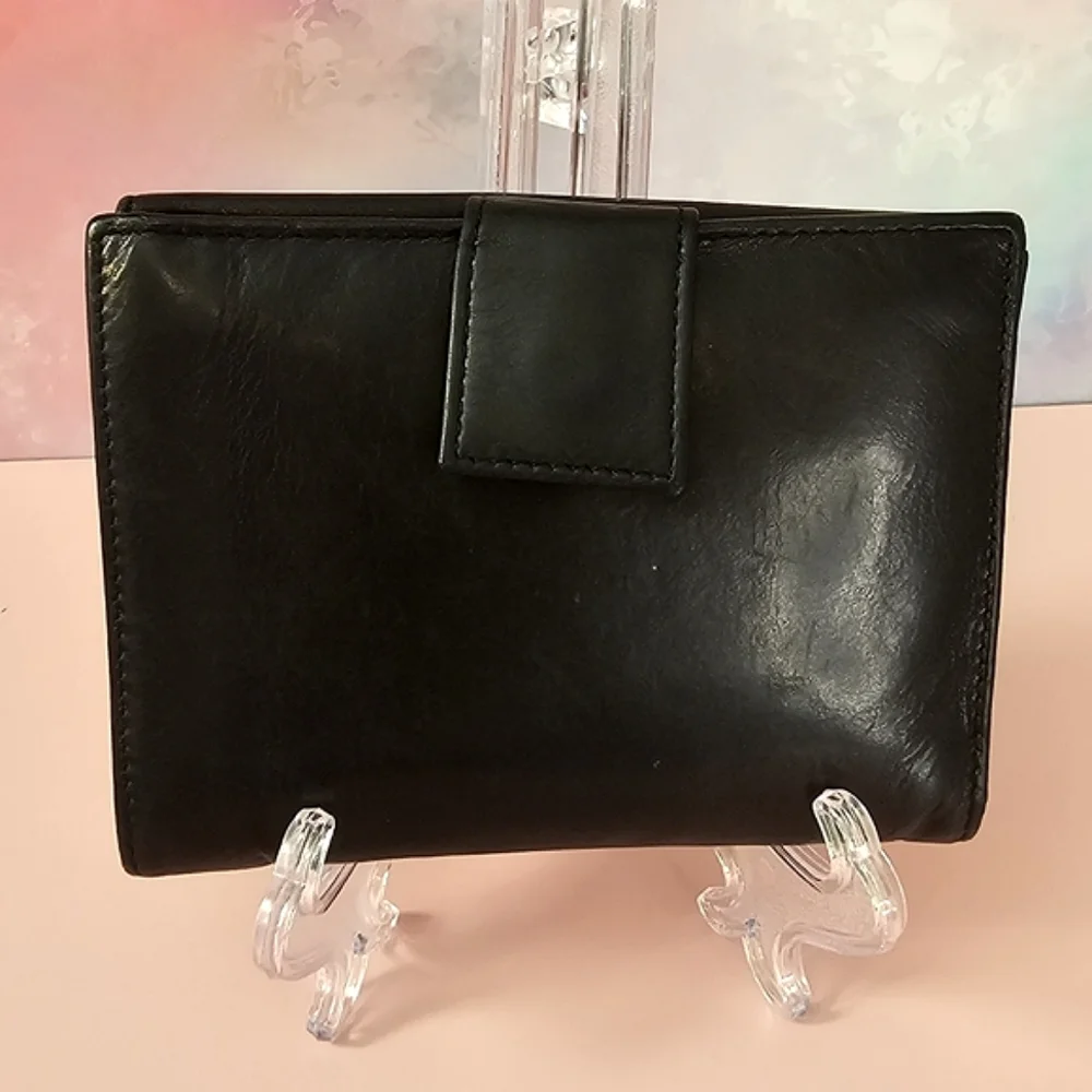 🧈Prada Logo Plate BUTTER Soft Leather Bi-Fold Vintage Black Wallet🧈